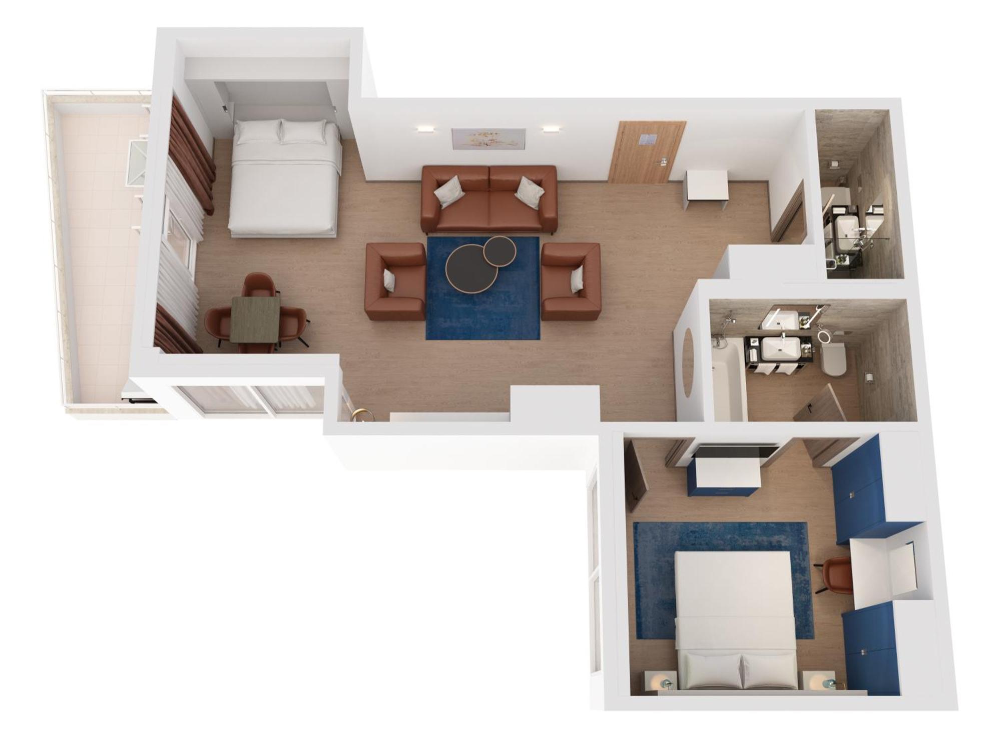 Hilton Rijeka Costabella Beach Resort And Spa Екстериор снимка A 3D floorplan of a typical hotel room