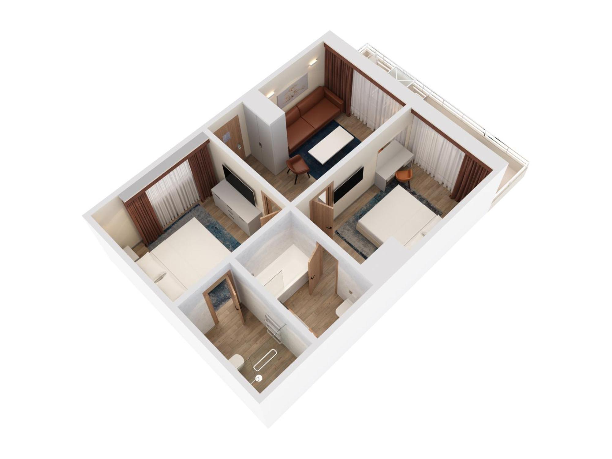 Hilton Rijeka Costabella Beach Resort And Spa Стая снимка 3D floor plan