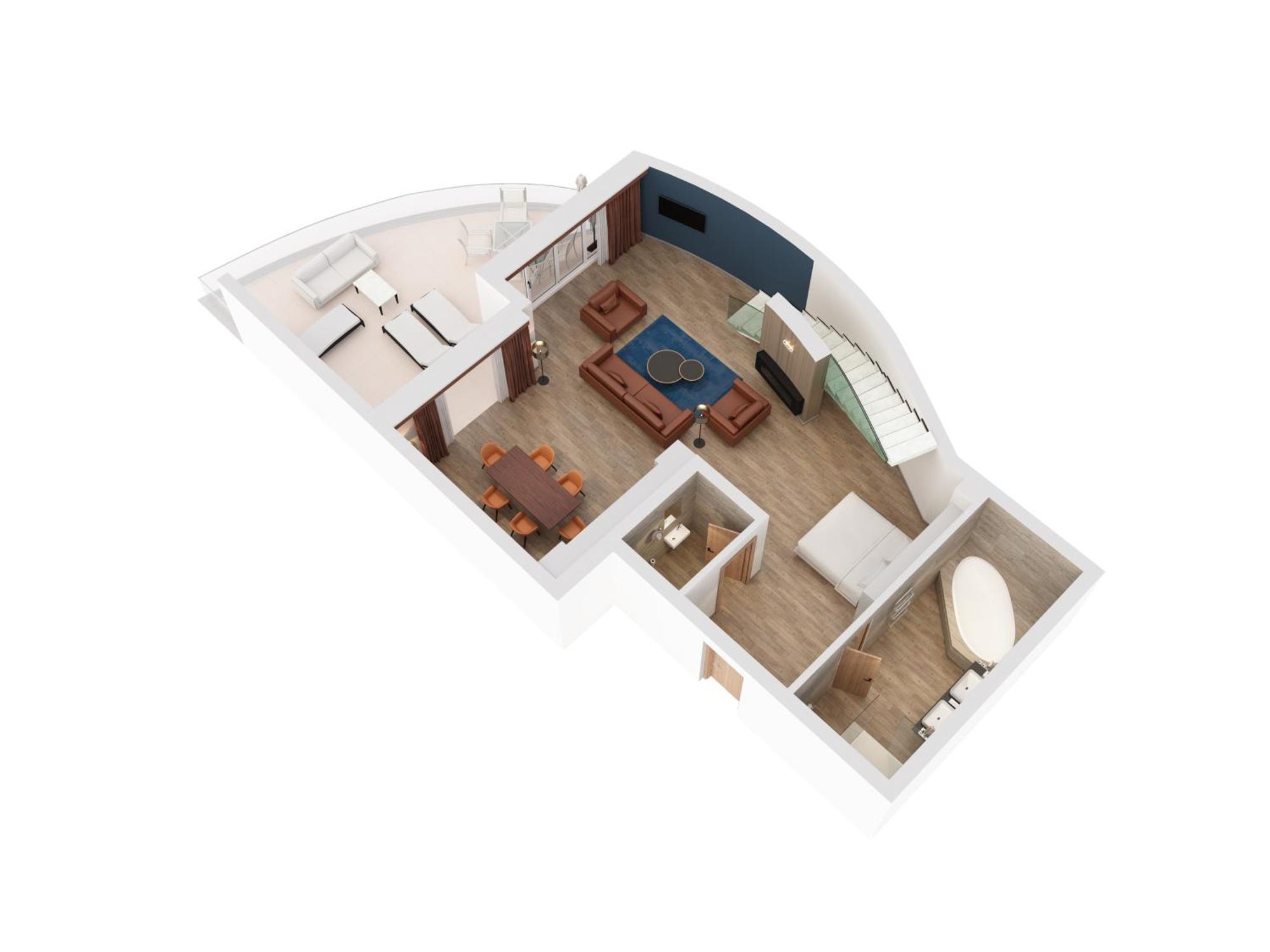 Hilton Rijeka Costabella Beach Resort And Spa Стая снимка 3D floor plan