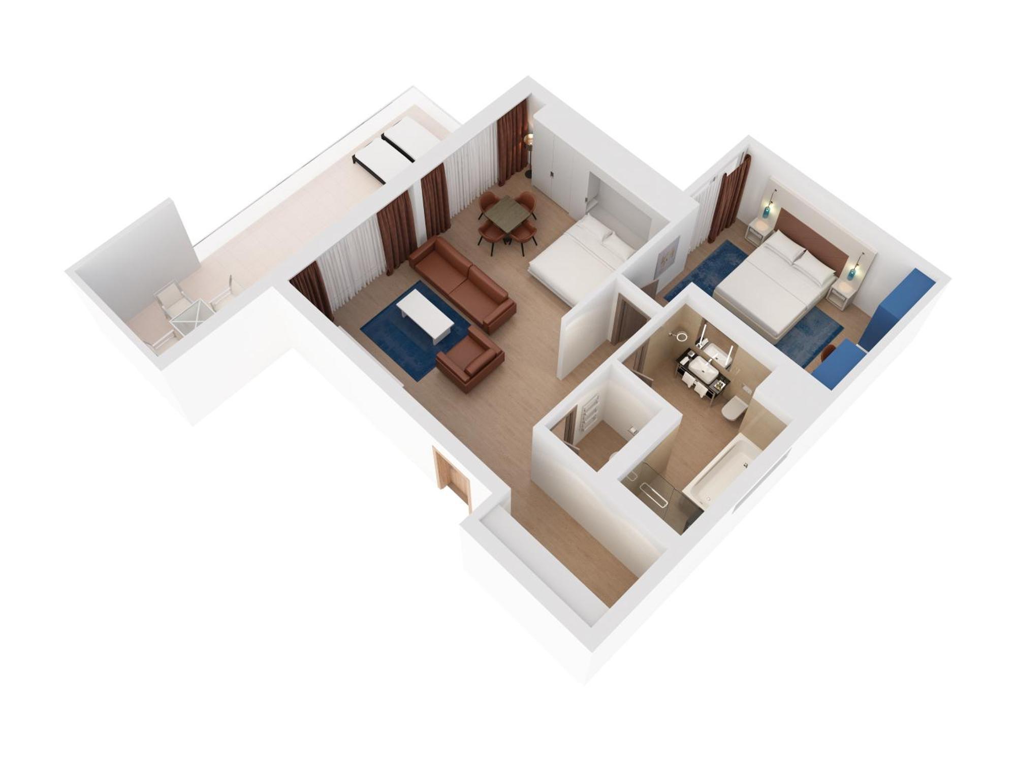 Hilton Rijeka Costabella Beach Resort And Spa Стая снимка 3D floor plan